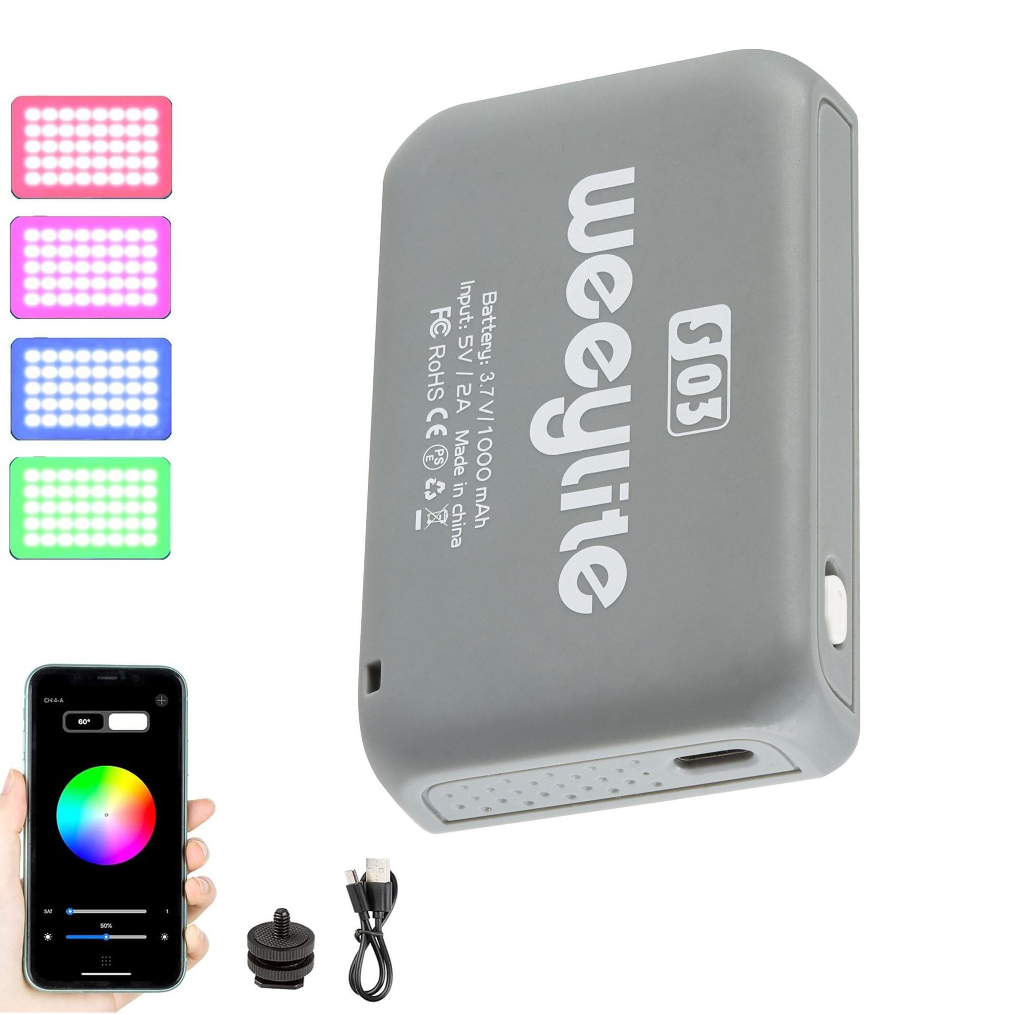 WEEYLITE S03 Portable RGB LED Video Light Full Color Photography Fill Light for Live Streaming/Outdoor Shooting Grey
WEEYLITE S03 Portable RGB LED Video Light Full Color Photography Fill Light for Live Streaming/Outdoor Shooting Grey