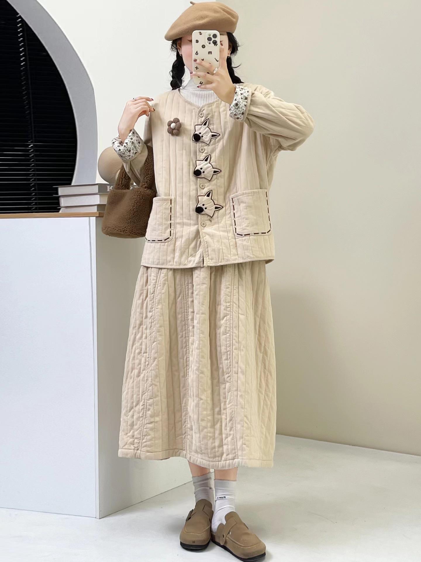 Johnature Осень Зима Японский Патч Хлопок Одежда Женщины Две Части Комплекты Вельвет Повседневный Свободный Комплекты One Size бежевый
Johnature Осень Зима Японский Патч Хлопок Одежда Женщины Две Части Комплекты Вельвет Повседневный Свободный Комплекты One Size бежевый