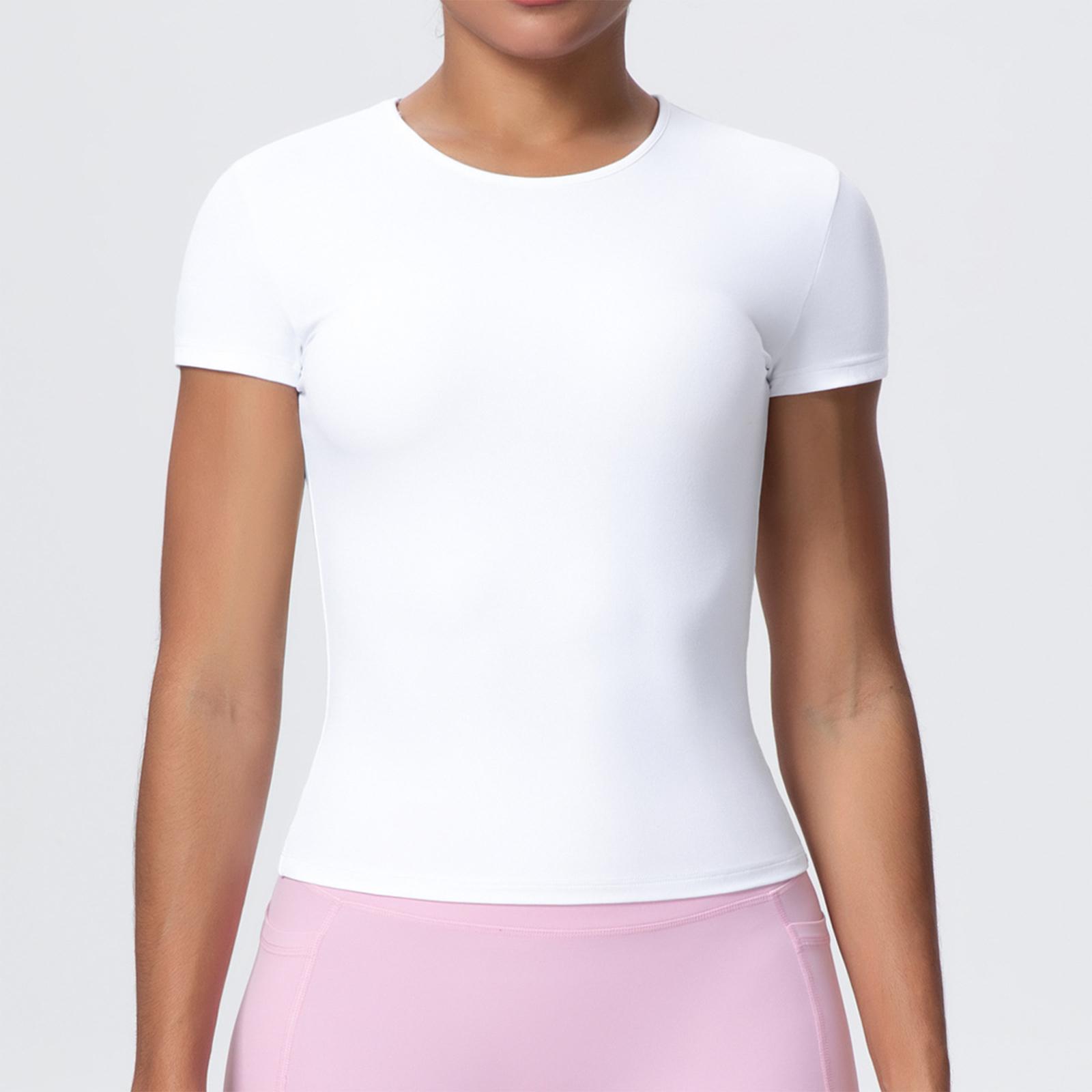 Women s Fashionable Color Slim Fit Short Sleeved Breathable Yoga Suit T-shirt Running Training Fitness Top S білий
Women s Fashionable Color Slim Fit Short Sleeved Breathable Yoga Suit T-shirt Running Training Fitness Top S білий