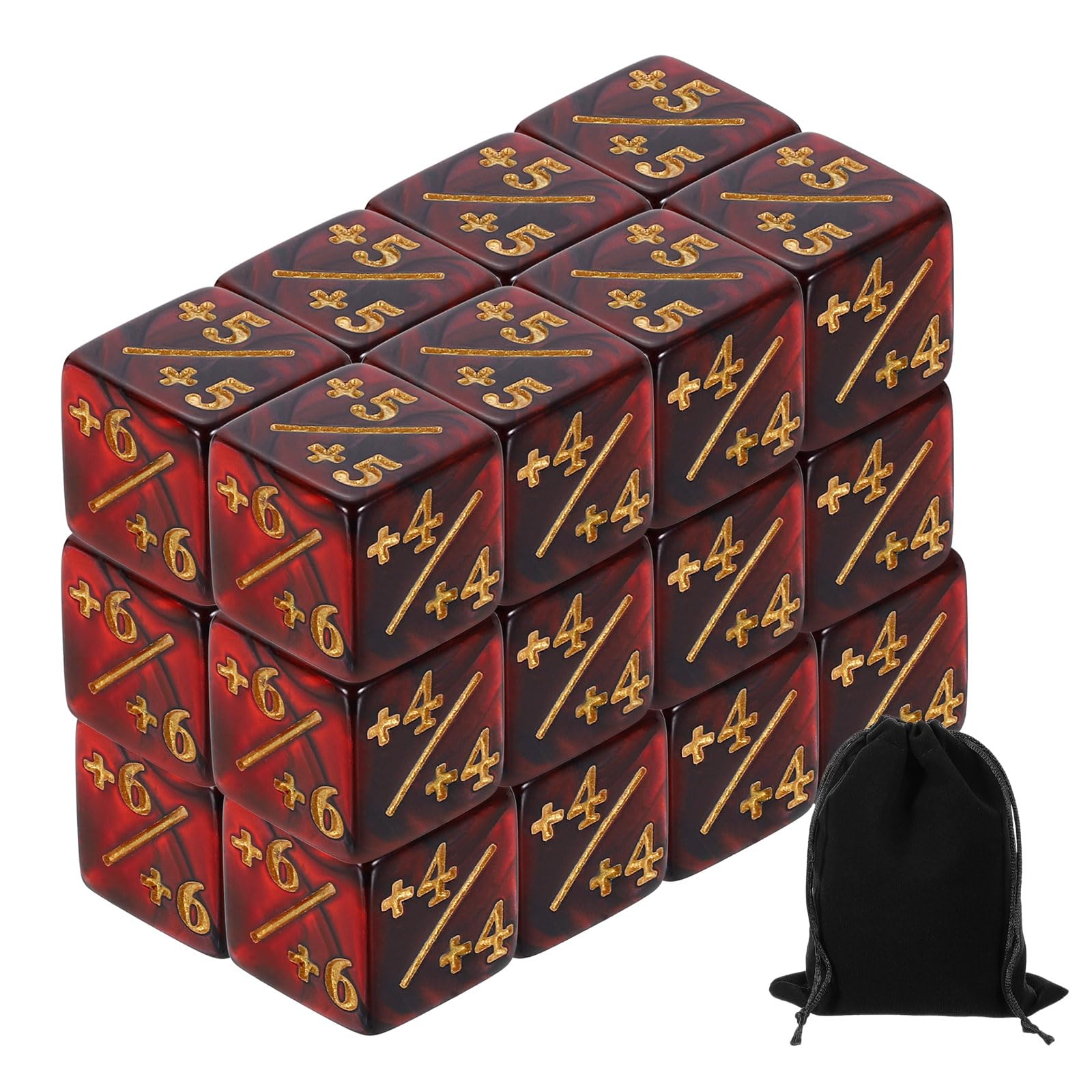 uxcell 24-Piece Magic Dice Counter Acrylic D6 Life Token Dice Set with Pouch for Standard Card Games, Red & Black
uxcell 24-Piece Magic Dice Counter Acrylic D6 Life Token Dice Set with Pouch for Standard Card Games, Red & Black