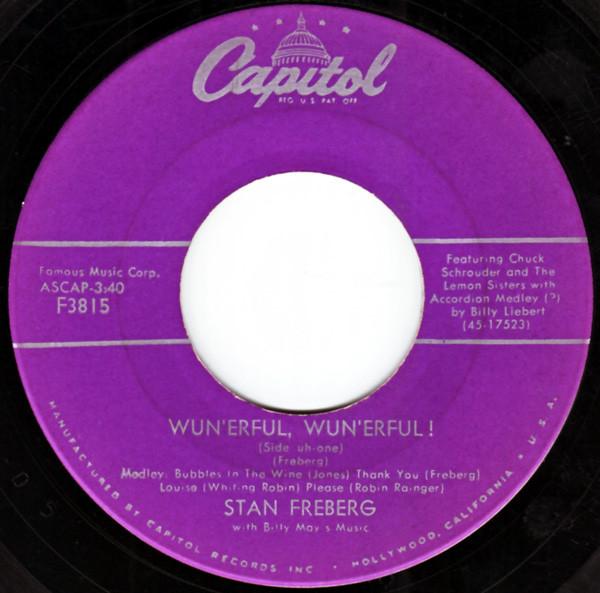 7inch Record STAN FREBERG - Wun erful, Wun erful! F3815 Capitol Records 1957 US Pop Used
7inch Record STAN FREBERG - Wun erful, Wun erful! F3815 Capitol Records 1957 US Pop Used