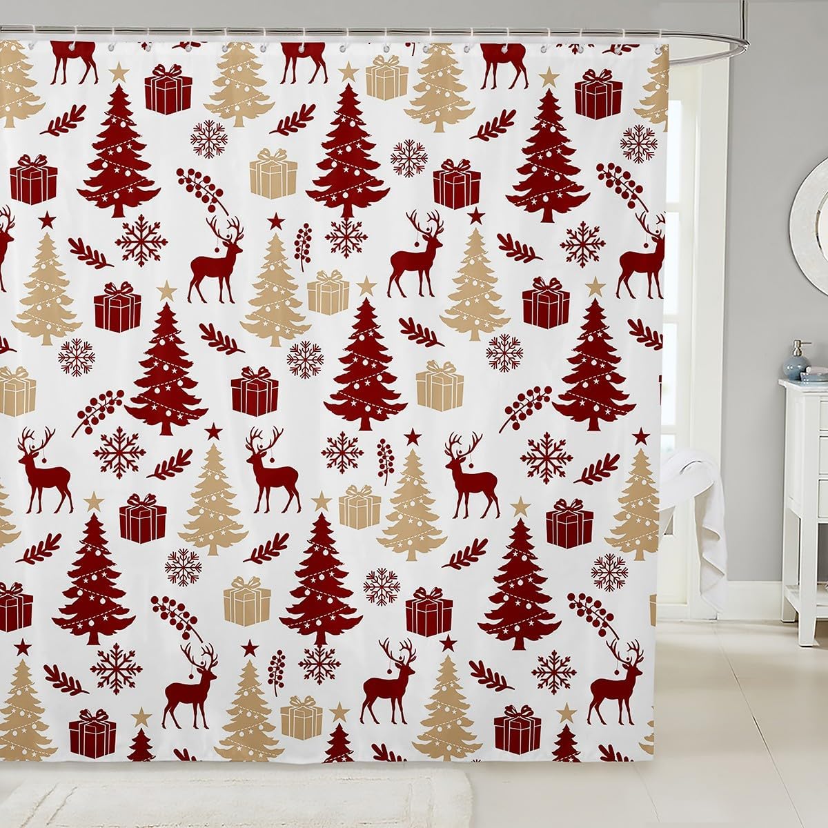 Christmas Puppy Shower Curtains Festive Pet Bathroom Curtain Kids Women Men Cute Dog Bathroom Accessories Xmas Tree Snowflake W60H190(CM)-1 Pcs
Christmas Puppy Shower Curtains Festive Pet Bathroom Curtain Kids Women Men Cute Dog Bathroom Accessories Xmas Tree Snowflake W60H190(CM)-1 Pcs