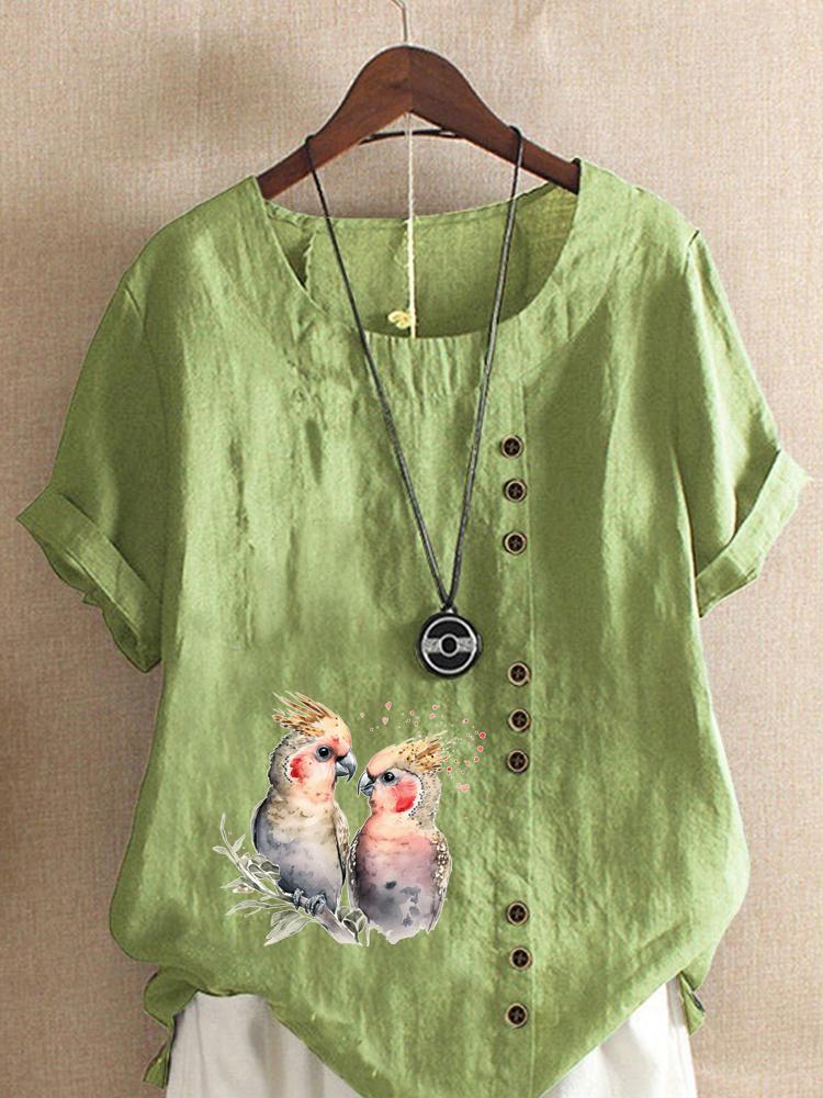Women s Fashion Couple Parrot Print Shot Sleeve T-shirt Loose Cotton Shirt Casual Loose Summer Blouse Tops Plus Size 5XL зелений
Women s Fashion Couple Parrot Print Shot Sleeve T-shirt Loose Cotton Shirt Casual Loose Summer Blouse Tops Plus Size 5XL зелений