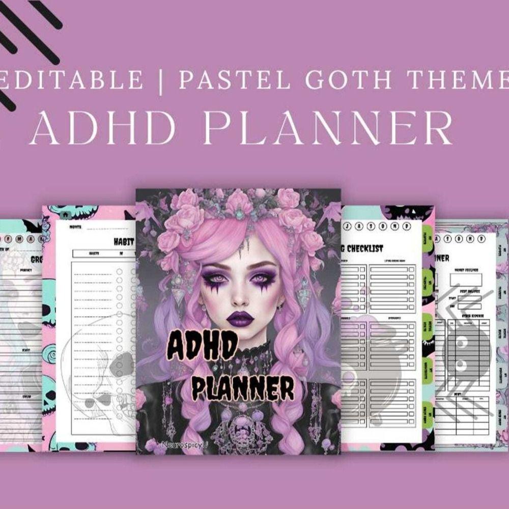 Helps Manage ADHD Planner Pastel Goth Plan Notebook To Do List ADHD Notebook Stationery
Helps Manage ADHD Planner Pastel Goth Plan Notebook To Do List ADHD Notebook Stationery