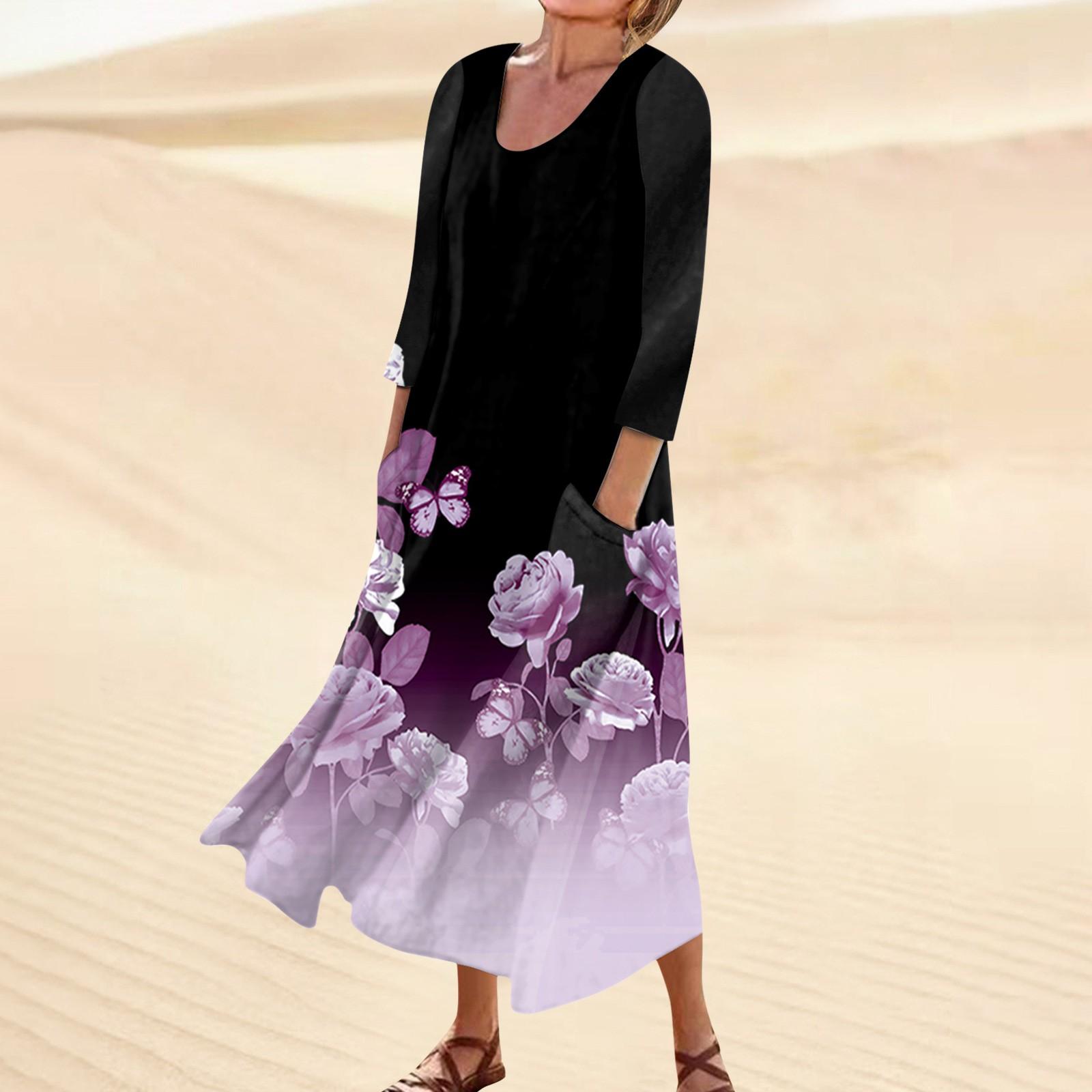 Летнее платье для женщин, повседневное удобное модное платье с карманом и рукавами 3/4 с принтом S фиолетовый
Летнее платье для женщин, повседневное удобное модное платье с карманом и рукавами 3/4 с принтом S фиолетовый