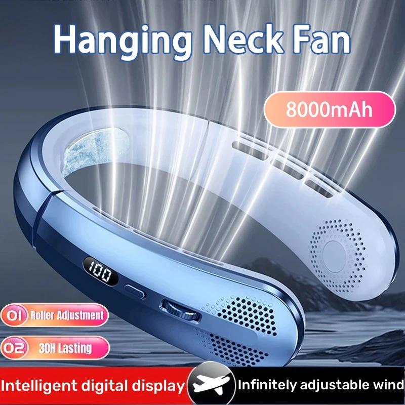 8000mAh Portable Hanging Neck Fan Bladeless Mini USB Rechargeable Mute LED Digital Display Electric Fan Summer Air Cooler New сірий
8000mAh Portable Hanging Neck Fan Bladeless Mini USB Rechargeable Mute LED Digital Display Electric Fan Summer Air Cooler New сірий