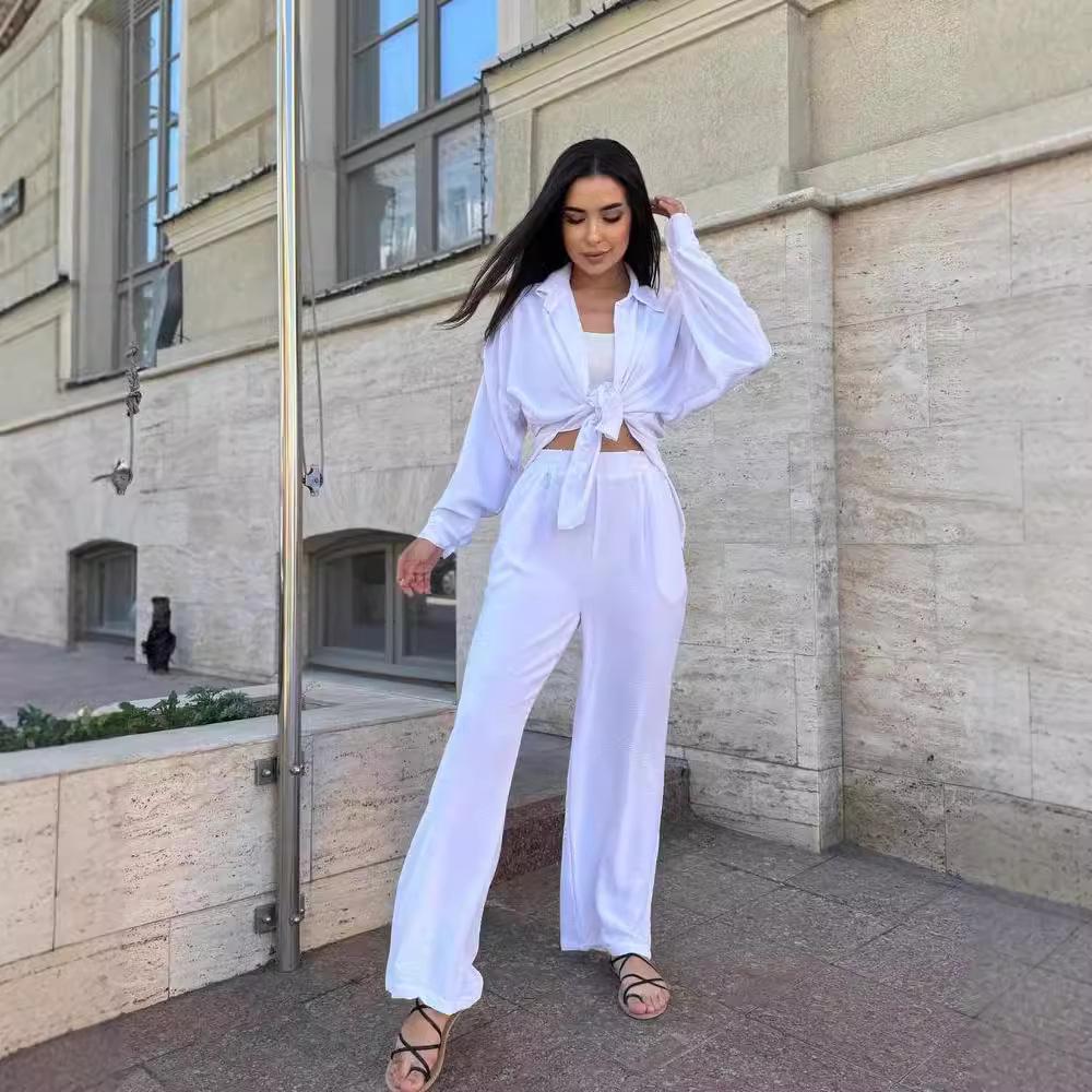 2024 European & American Style Autumn Solid Color Lapel Long Sleeve Shirt & Casual Pants Two-Piece Set Small нефритовий/зелений
2024 European & American Style Autumn Solid Color Lapel Long Sleeve Shirt & Casual Pants Two-Piece Set Small нефритовий/зелений