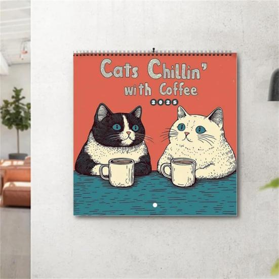 Yousheng 1/2Pcs 2025 Wall Calendar Cats Chillin with Coffee Wall Calendar 12 Monthly Coffee Cats Calendar Family Office Organizer for Cat Lover Gift 1pc
Yousheng 1/2Pcs 2025 Wall Calendar Cats Chillin with Coffee Wall Calendar 12 Monthly Coffee Cats Calendar Family Office Organizer for Cat Lover Gift 1pc