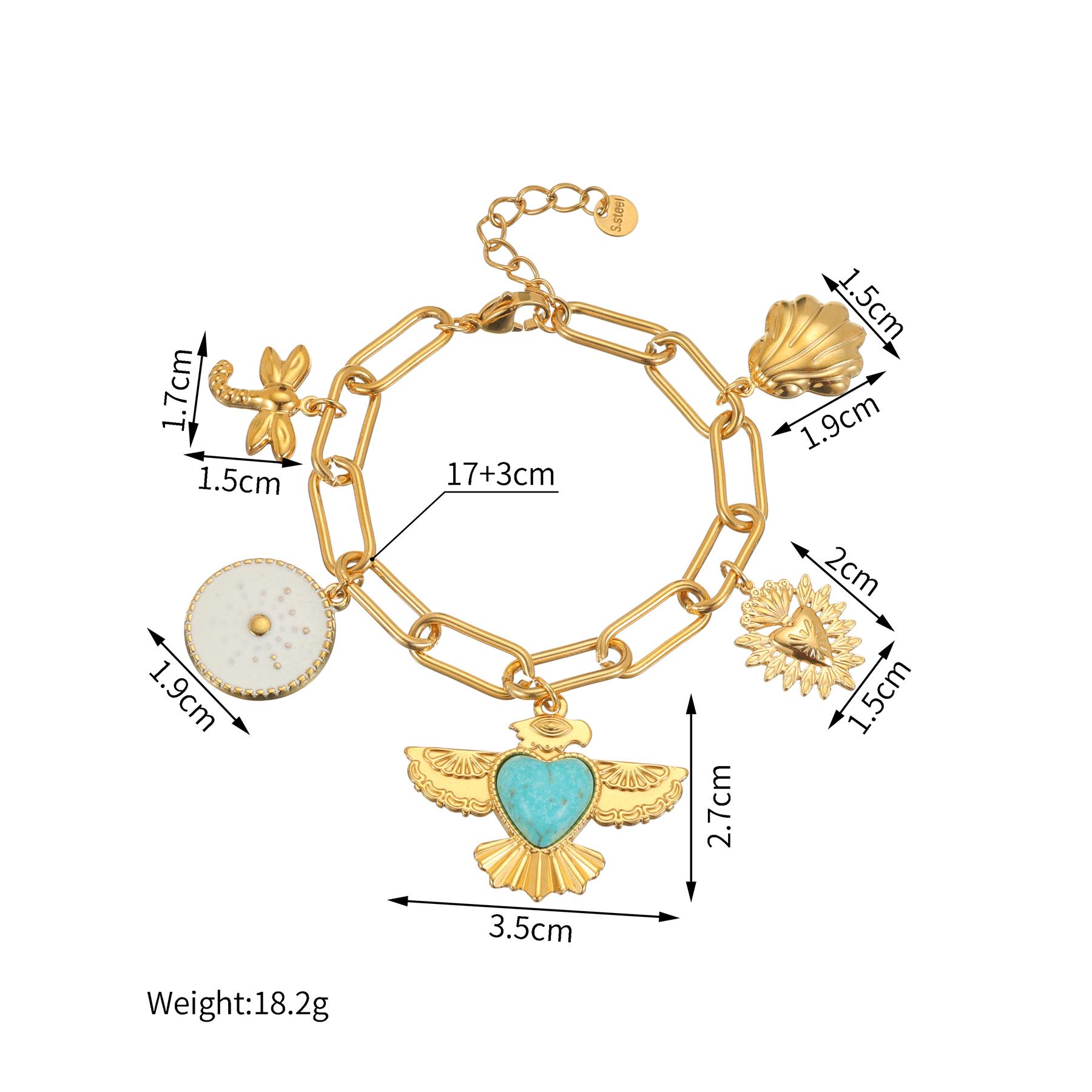 Atoztide Vintage Green Stone Square Sector Pendant Bracelet for Women Stainless Steel Trendy Multi-Element Bracelet Jewelry Gift Gold Color
Atoztide Vintage Green Stone Square Sector Pendant Bracelet for Women Stainless Steel Trendy Multi-Element Bracelet Jewelry Gift Gold Color