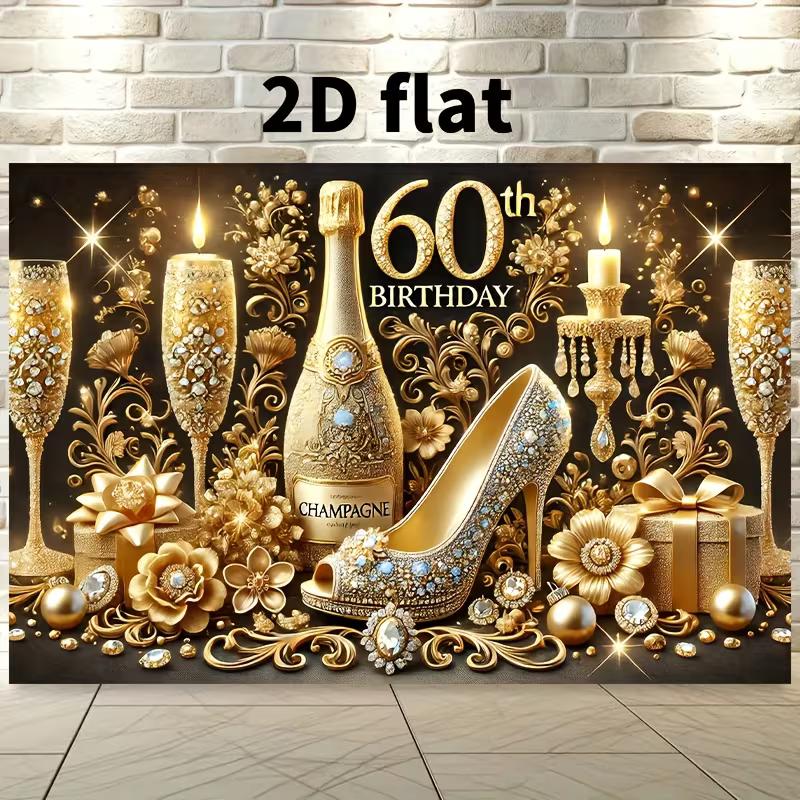 2D 60th Birthday Photo Backdrop Black Gold Dessert Table Banner 47.2x31.5inch/120*80cm
2D 60th Birthday Photo Backdrop Black Gold Dessert Table Banner 47.2x31.5inch/120*80cm