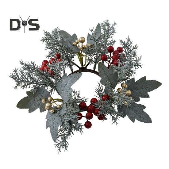 Искусственные фрукты, свечи, кольца, венок, имитация листьев, подставка для свечей, украшение рабочего стола ручной работы на Рождество, День благодарения красный