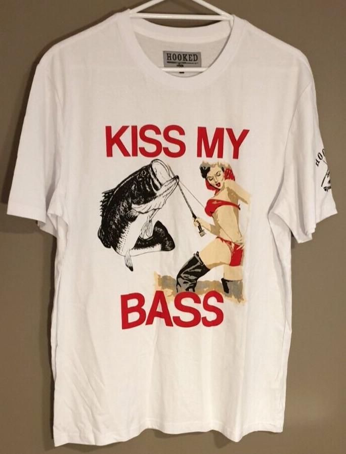 KISS MY BASS BY HOOKED Sexy Bikini Girl Fishing TShirt. Colour White Size Large Unisex T-Shirt XXL
KISS MY BASS BY HOOKED Sexy Bikini Girl Fishing TShirt. Colour White Size Large Unisex T-Shirt XXL
