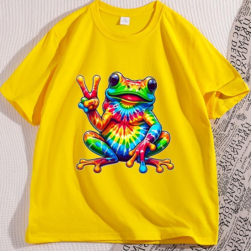 Tie Dye Frog Peace T Shirt Unisex Women Hippie Funny Frog TShirt Shortsleeve Unisex Clothing Animal Tee Streetwear Clothes Tops 4XL
Tie Dye Frog Peace T Shirt Unisex Women Hippie Funny Frog TShirt Shortsleeve Unisex Clothing Animal Tee Streetwear Clothes Tops 4XL