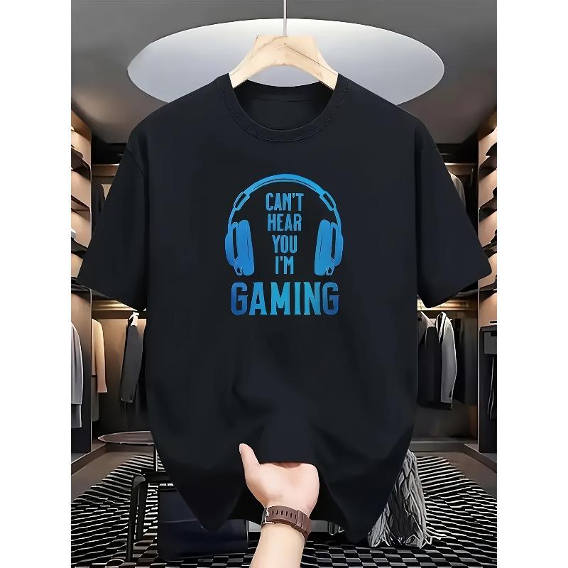 European sizes Men s T-Shirt Round-Neck Short-Sleeve T-Shirt Featuring a Gaming Culture Design with Blue Headphones And The Creative Text 4XL чорний
European sizes Men s T-Shirt Round-Neck Short-Sleeve T-Shirt Featuring a Gaming Culture Design with Blue Headphones And The Creative Text 4XL чорний