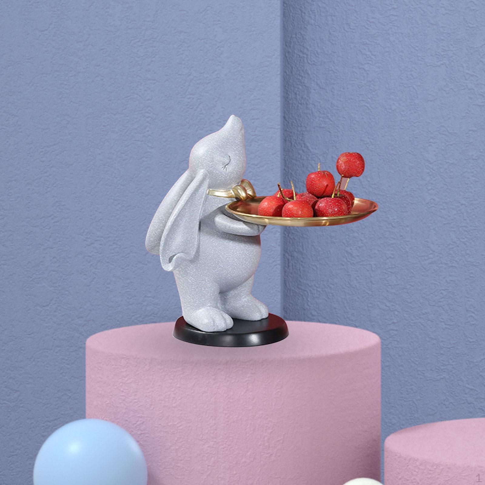 Figurine Storage Tray Cake Stand Bunny Statue for Table Year Decoration gray standing
Figurine Storage Tray Cake Stand Bunny Statue for Table Year Decoration gray standing