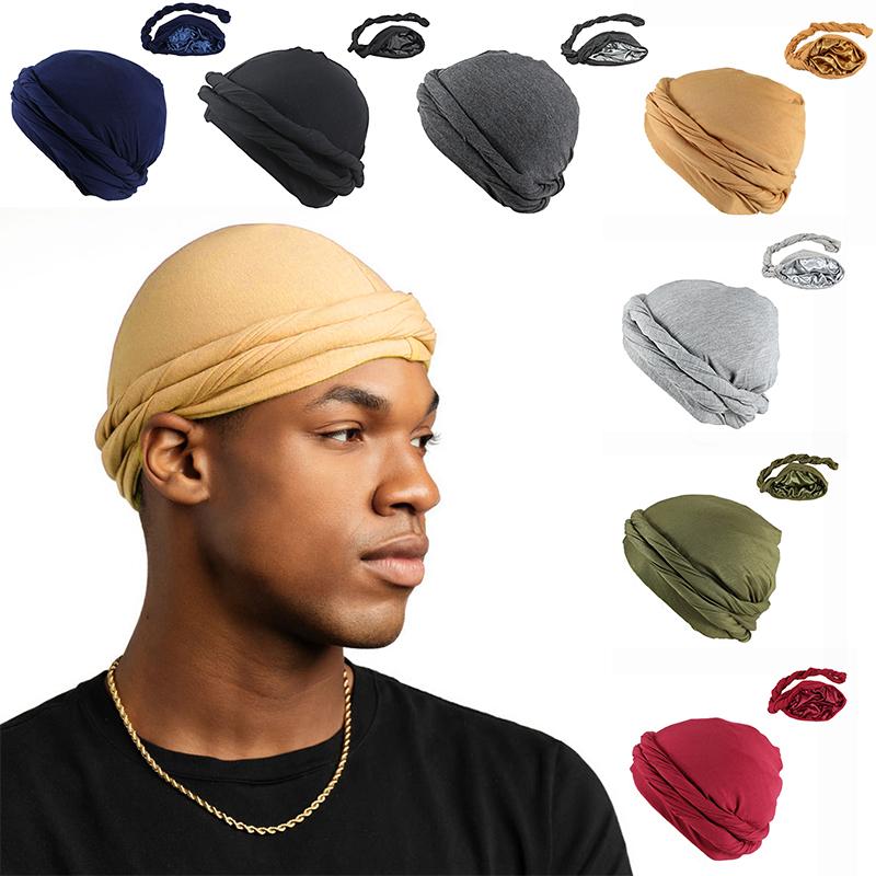 Men Vintage Solid Color Head Wraps Satin Lined Head Scarf Double-layer Turban Elastic Pullover
Men Vintage Solid Color Head Wraps Satin Lined Head Scarf Double-layer Turban Elastic Pullover