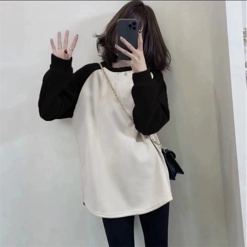 Women s Retro Color Block Long Sleeve Thickened Top with Hip-Covering Design and Plus Size Options Large
Women s Retro Color Block Long Sleeve Thickened Top with Hip-Covering Design and Plus Size Options Large