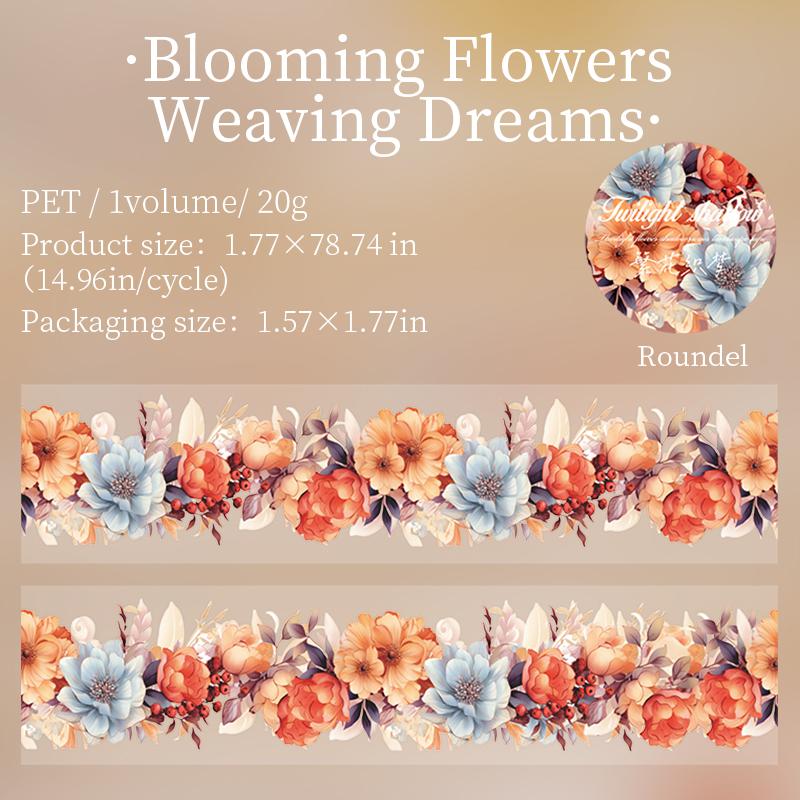 45mm*2m Creative Flower PET Tape for Collage Decorative Junk Journal Scrapbooking Stationery supplies Masking Tapes Stickers
45mm*2m Creative Flower PET Tape for Collage Decorative Junk Journal Scrapbooking Stationery supplies Masking Tapes Stickers