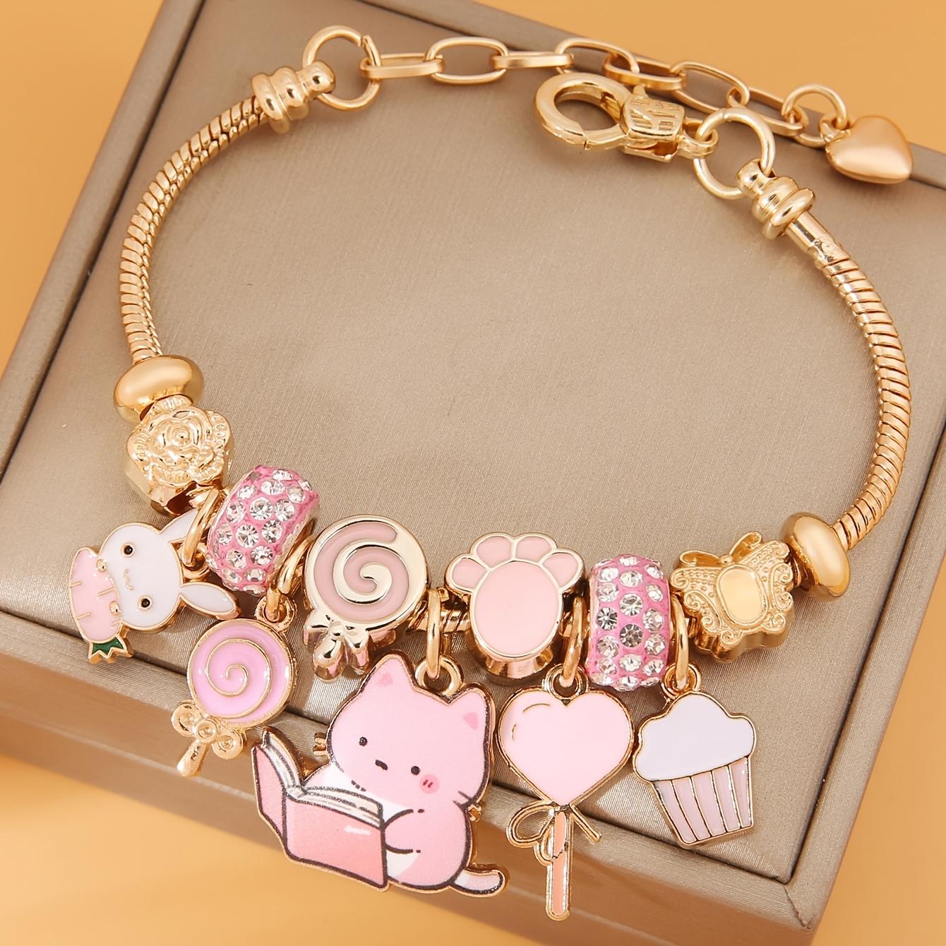 Cute dessert & animal bracelets with candy bear and lollipop pendants, sweet daily wear and perfect New Year gifts. Adjustable Size
Cute dessert & animal bracelets with candy bear and lollipop pendants, sweet daily wear and perfect New Year gifts. Adjustable Size