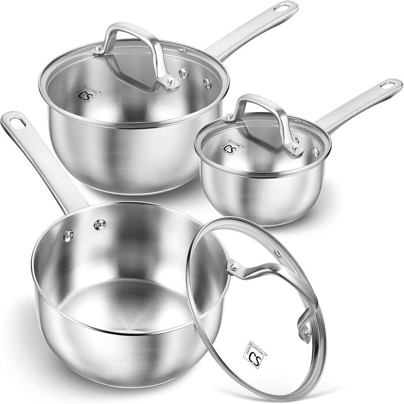 KOCH SYSTEME CS Stainless Steel Sauce Pot Set Stew Pot Uncoated Multifunctional Cooking Pot with Lid Handle Induction Compatible
KOCH SYSTEME CS Stainless Steel Sauce Pot Set Stew Pot Uncoated Multifunctional Cooking Pot with Lid Handle Induction Compatible