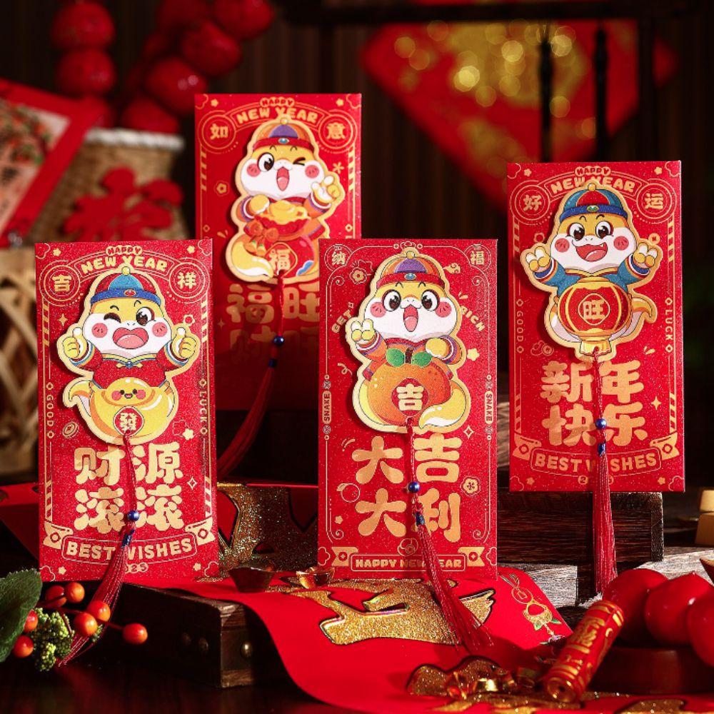 6pcs Hollow Chinese New Year Red Envelope with Tassel Red Packet HongBao Year of The Snake Style C
6pcs Hollow Chinese New Year Red Envelope with Tassel Red Packet HongBao Year of The Snake Style C
