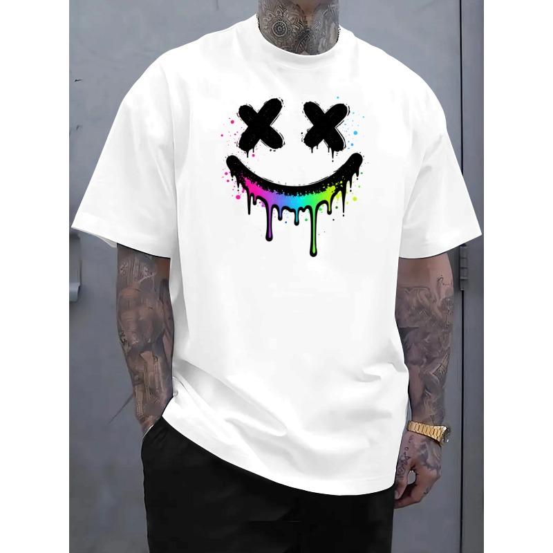 European sizes Men s Casual Short Sleeve T-Shirt with Graffiti Smile Face Print - Regular Fit Crew Neck Streetwear Tee Suitable 4XL
European sizes Men s Casual Short Sleeve T-Shirt with Graffiti Smile Face Print - Regular Fit Crew Neck Streetwear Tee Suitable 4XL