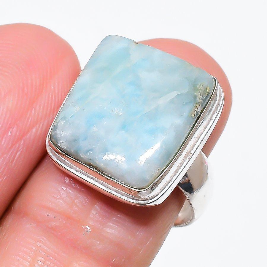Republic Larimar Gemstone Handmade 925 Sterling Silver Jewelry Ring Size 8 KJ-516
Republic Larimar Gemstone Handmade 925 Sterling Silver Jewelry Ring Size 8 KJ-516