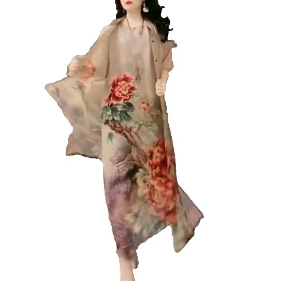 2Pcs/Set O-Neck Half Sleeve Loose Fit Dress Coat Suit Imitation Silk Middle Aged Mother Flower Print Vest Dress Cardigan Set Female Clothing 4XL світлого кольору хакі
2Pcs/Set O-Neck Half Sleeve Loose Fit Dress Coat Suit Imitation Silk Middle Aged Mother Flower Print Vest Dress Cardigan Set Female Clothing 4XL світлого кольору хакі