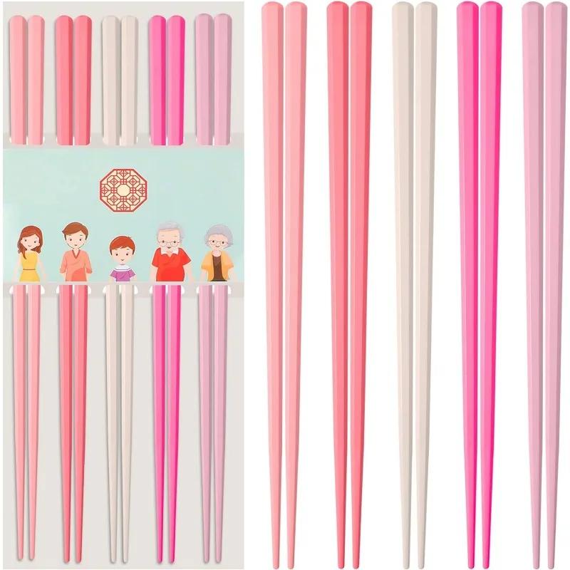 5 Pair 23cm Chopsticks Reusable, Dishwasher Safe, Premium Chopsticks, Non-Slip, Lightweight, Macaron Pink Chopsticks 5 Pair 
5 Pair 23cm Chopsticks Reusable, Dishwasher Safe, Premium Chopsticks, Non-Slip, Lightweight, Macaron Pink Chopsticks 5 Pair