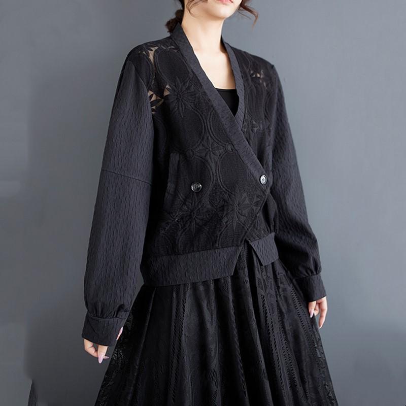 Длинный рукав большого размера кружево Винтажная вышивка повседневный свободный куртка осень весна пальто для женщин топы
Длинный рукав большого размера кружево Винтажная вышивка повседневный свободный куртка осень весна пальто для женщин топы