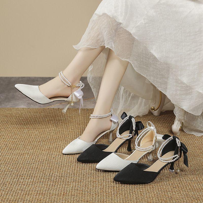 French bag head pearl sandals summer new thin fairy style pointed head thin heel with women s high heels 34
French bag head pearl sandals summer new thin fairy style pointed head thin heel with women s high heels 34