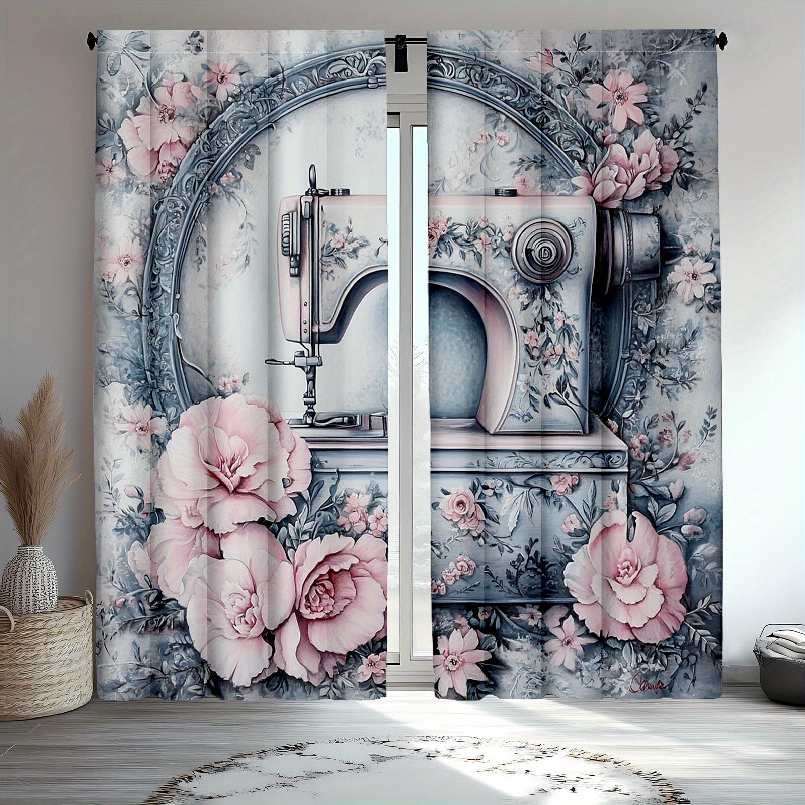 Rustic Vintage Sewing Machine Curtains Colorful Floral Print Drapes Bedroom Living Room Semi Darkening Set Of 2 Made Polyester With Rod Pocket Sitting W100*H70(CM)-Rod Pocket&1PCS
Rustic Vintage Sewing Machine Curtains Colorful Floral Print Drapes Bedroom Living Room Semi Darkening Set Of 2 Made Polyester With Rod Pocket Sitting W100*H70(CM)-Rod Pocket&1PCS
