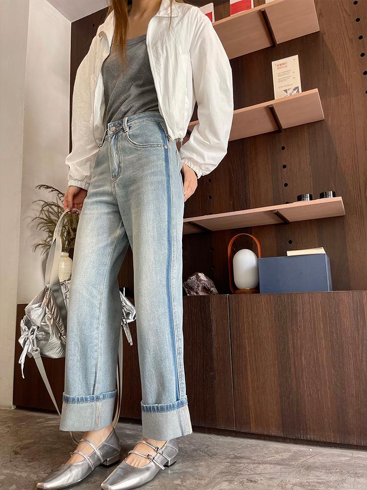 Spring 2026 Color-Blocked Washed Slimming Straight-Leg Cuffed Jeans Size 25 светло-синий
Spring 2026 Color-Blocked Washed Slimming Straight-Leg Cuffed Jeans Size 25 светло-синий