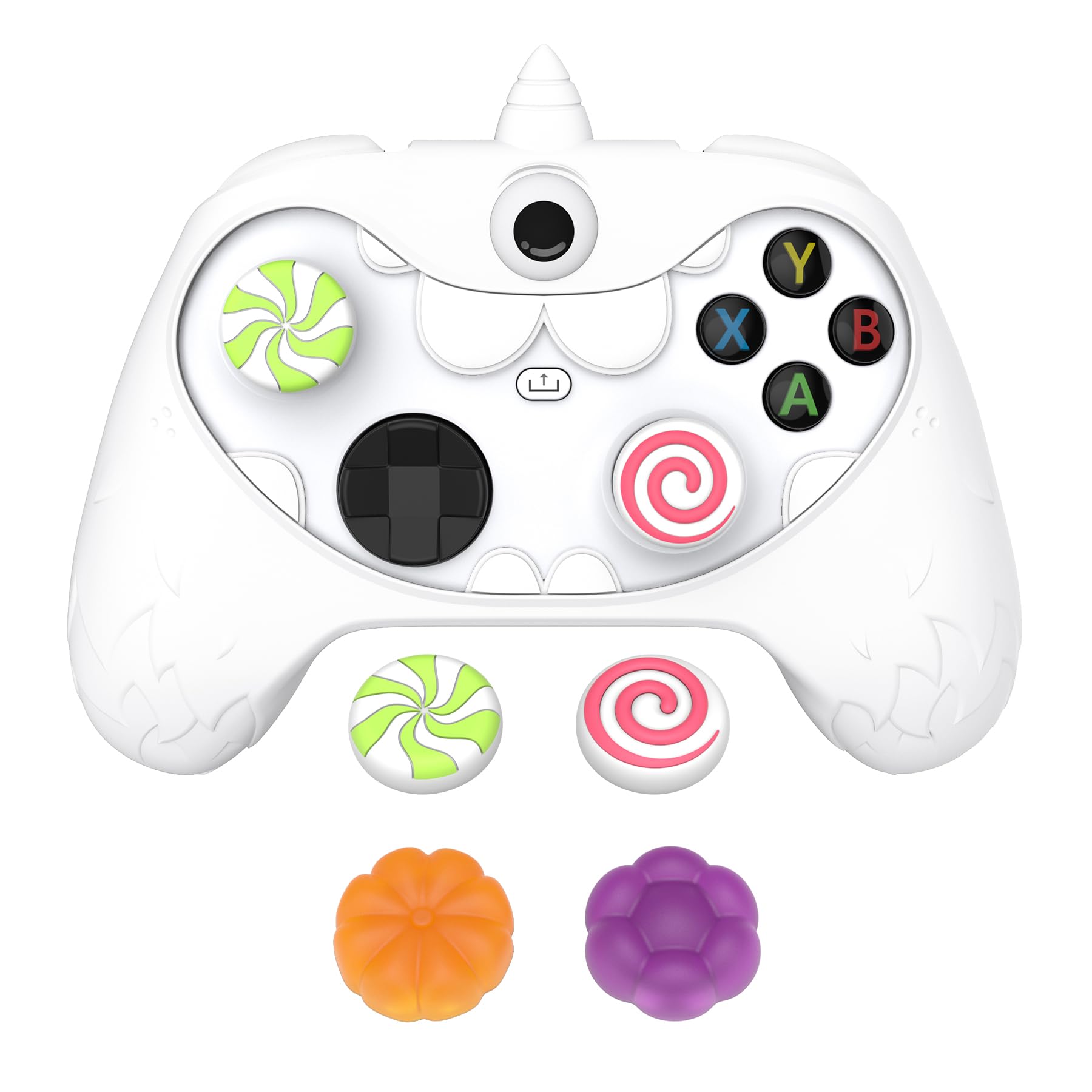 PlayVital Mono Eye Monster Cute Silicone Cover for Xbox Series Grip Cover for Xbox Core Full Comes with Joystick Cap and Sticker X/S Controller,
PlayVital Mono Eye Monster Cute Silicone Cover for Xbox Series Grip Cover for Xbox Core Full Comes with Joystick Cap and Sticker X/S Controller,