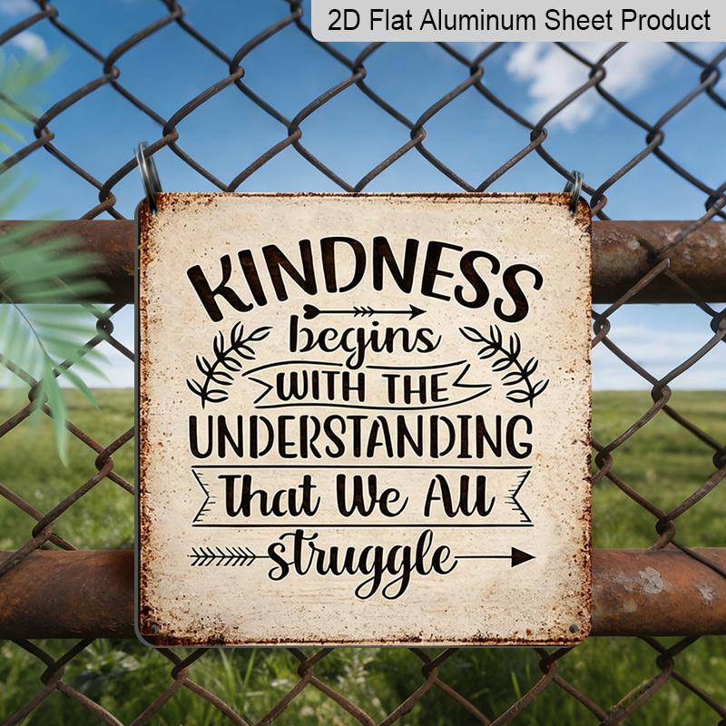 2D Flat, 1pc Vintage Kindness Begins with Understanding Metal Wall Sign - Retro Tin Plaque with Kindness Message, Decoration Suitable for Outdoor 20*20cm
2D Flat, 1pc Vintage Kindness Begins with Understanding Metal Wall Sign - Retro Tin Plaque with Kindness Message, Decoration Suitable for Outdoor 20*20cm