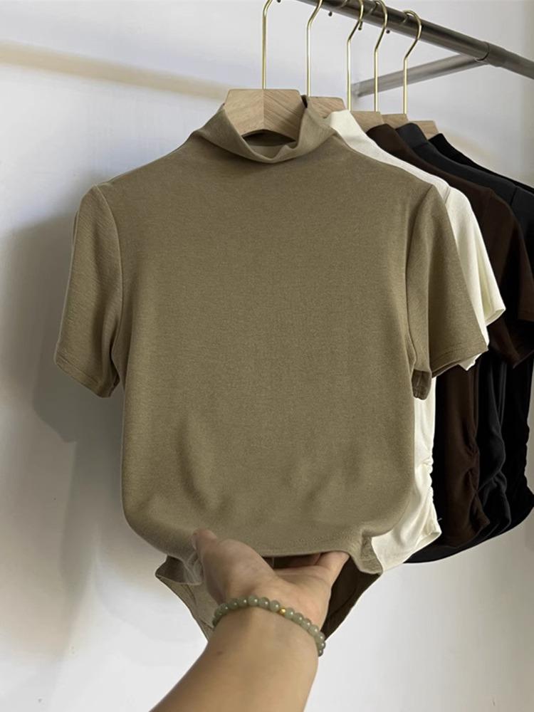 Modal cotton 1 * 1 pleated waist half turtleneck short-sleeved T-shirt women s short 2XL чорний
Modal cotton 1 * 1 pleated waist half turtleneck short-sleeved T-shirt women s short 2XL чорний