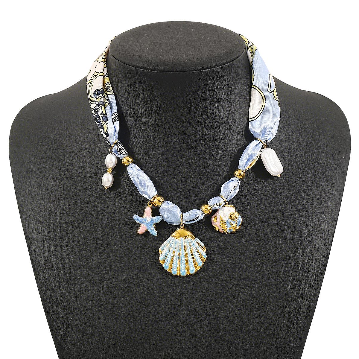 INS Ocean Necklace Colorful Enamel Starfish Shell Pendant Ribbon Chain for Women Accessory
INS Ocean Necklace Colorful Enamel Starfish Shell Pendant Ribbon Chain for Women Accessory