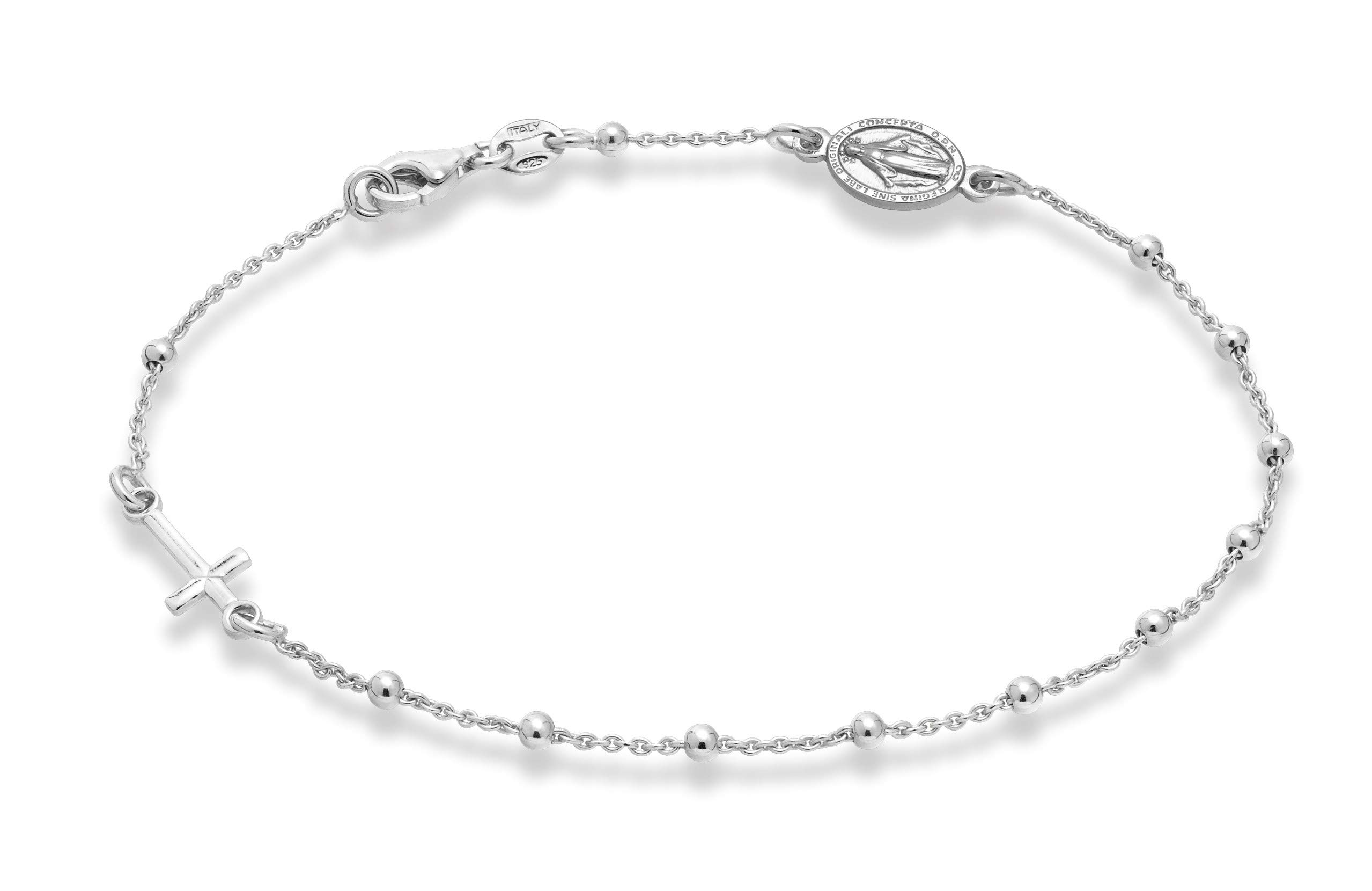 Miabella 18K Gold and 925 Sterling Silver Rosary Cross Bead Made in Italy Charm,
Miabella 18K Gold and 925 Sterling Silver Rosary Cross Bead Made in Italy Charm,