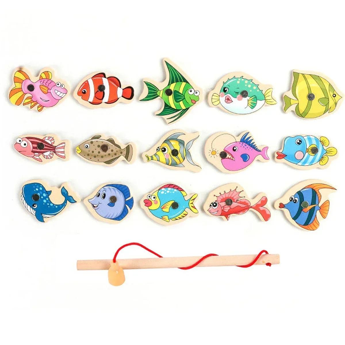 1Bag Wooden Magnetic Fishing Game Set Cartoon Sea Life Fishing Rod Educational Toys For Kids Gift
1Bag Wooden Magnetic Fishing Game Set Cartoon Sea Life Fishing Rod Educational Toys For Kids Gift