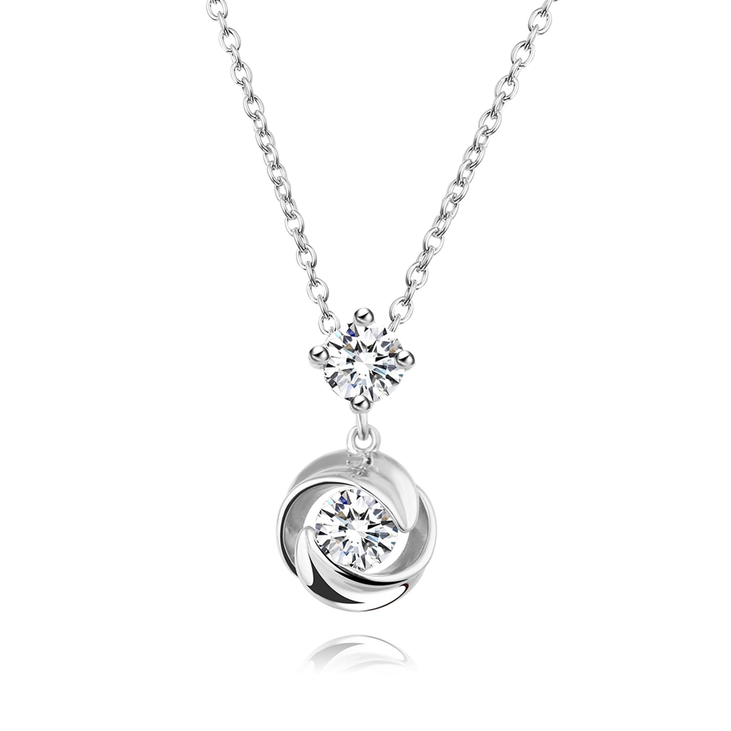 Silver Necklace K18 White Gold Plated AAAAA Grade Zirconia Rose Motif Accessory Birthday Anniversary Christmas Present Gift Wrapping Included 
Silver Necklace K18 White Gold Plated AAAAA Grade Zirconia Rose Motif Accessory Birthday Anniversary Christmas Present Gift Wrapping Included