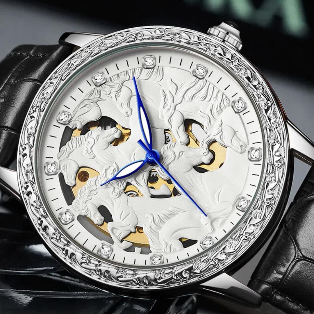Luxury Top Brand Men S Watches, Horse Sculpture Watches, Men S Hollowed Out Automatic Mechanical Watches, Business Clocks
Luxury Top Brand Men S Watches, Horse Sculpture Watches, Men S Hollowed Out Automatic Mechanical Watches, Business Clocks