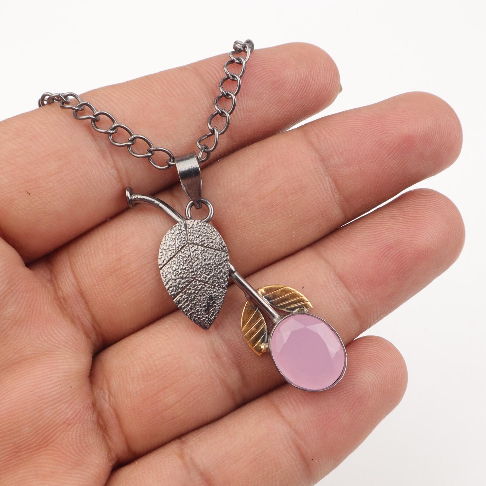 Rose Chalcedony Gemstone Handmade 925 Sterling Silver Pendant Women Jewelry Gift PP-55-18
Rose Chalcedony Gemstone Handmade 925 Sterling Silver Pendant Women Jewelry Gift PP-55-18