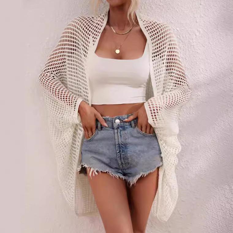 European & American Women s Holiday Shawl: Hollowed-out Summer Cardigan Beach Cover-up Knitwear Sun Protection One Size білий
European & American Women s Holiday Shawl: Hollowed-out Summer Cardigan Beach Cover-up Knitwear Sun Protection One Size білий