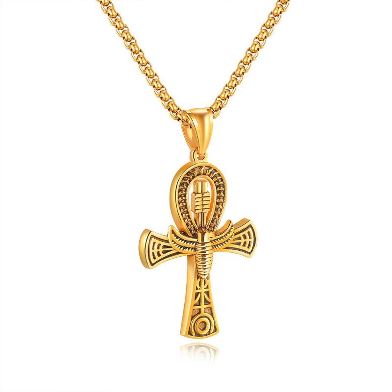 Ancient Egyptian Ankh Cross Amulet Stainless Steel Pendant Necklace 1pcs золотий
Ancient Egyptian Ankh Cross Amulet Stainless Steel Pendant Necklace 1pcs золотий