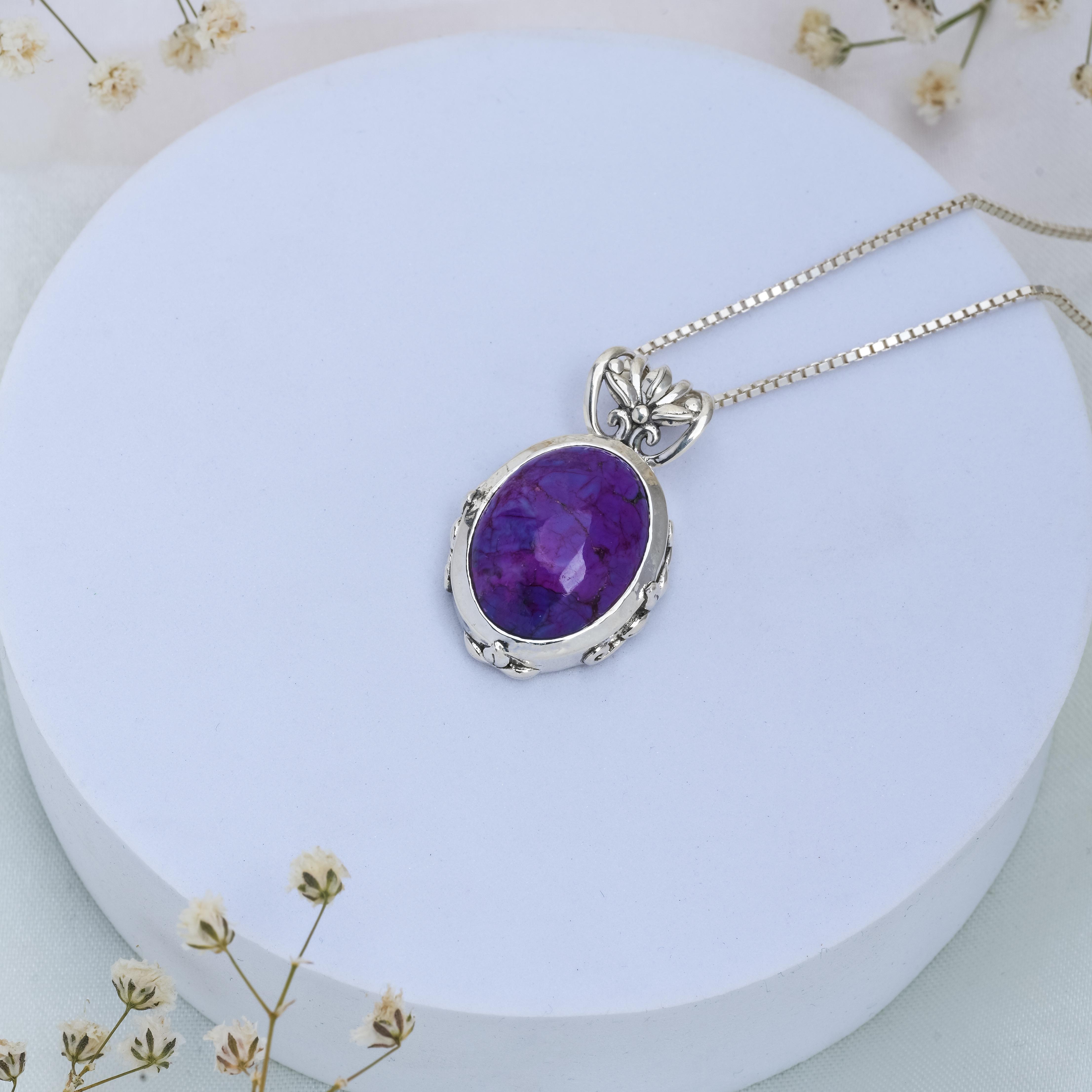 Purple mohave turquoise pendant 925 silver designer pendant zivori jewelry SSP235
Purple mohave turquoise pendant 925 silver designer pendant zivori jewelry SSP235