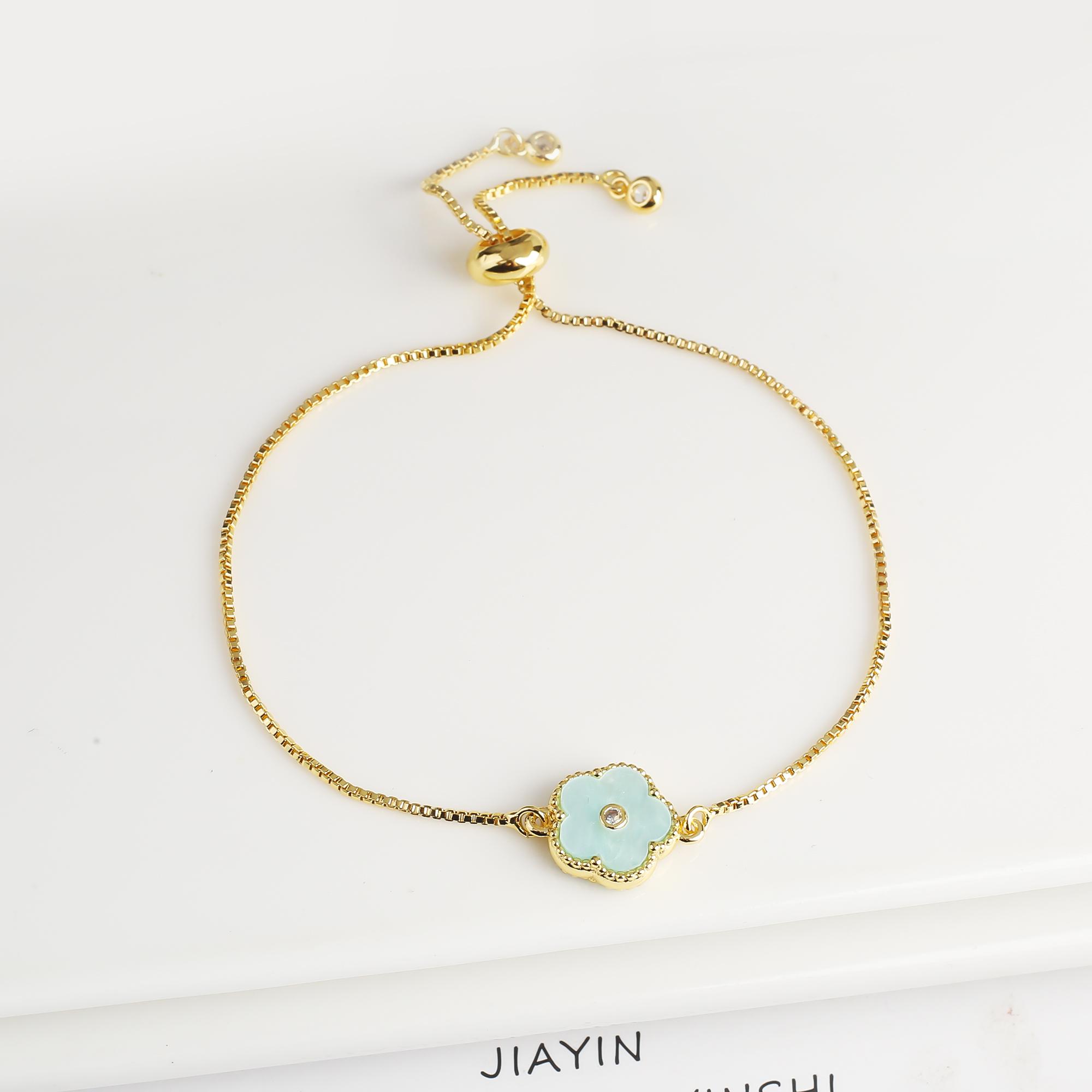 Adjustable Gold Plated Five Leaf Flower Charms Ladies Bracelet Simple for Woman Classic Party Brand Jewelry Daily Wear Clover
Adjustable Gold Plated Five Leaf Flower Charms Ladies Bracelet Simple for Woman Classic Party Brand Jewelry Daily Wear Clover