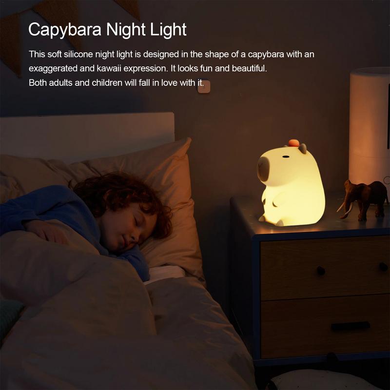 Capybara Night Light Nursery Night Lights USB Rechargeable Capybara Shape Touch Control Silicone Lamp for Bedroom Living Room
Capybara Night Light Nursery Night Lights USB Rechargeable Capybara Shape Touch Control Silicone Lamp for Bedroom Living Room