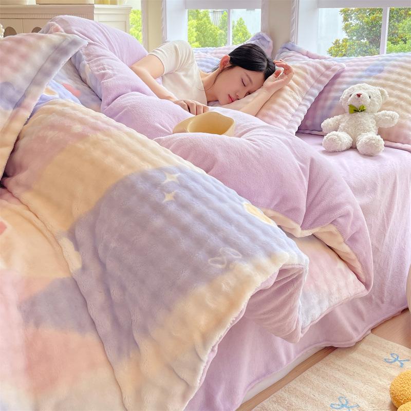 2025 new winter thickened printed rabbit hair milk bubble fleece four-piece set household warm cute four-piece set 1.2m sheet 3pcs
2025 new winter thickened printed rabbit hair milk bubble fleece four-piece set household warm cute four-piece set 1.2m sheet 3pcs