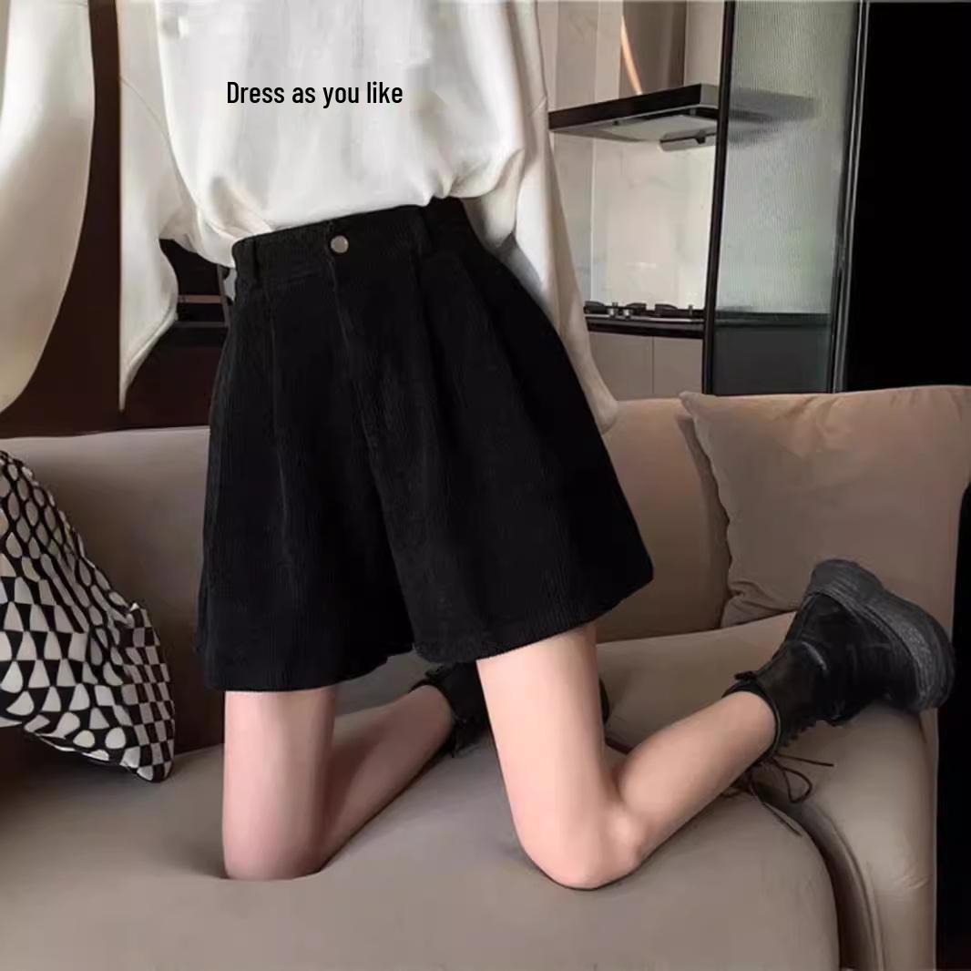 2025 Autumn/Winter Women s High Waist Black Corduroy Wide-Leg Shorts - Petite Casual Booty Shorts 3XL
2025 Autumn/Winter Women s High Waist Black Corduroy Wide-Leg Shorts - Petite Casual Booty Shorts 3XL