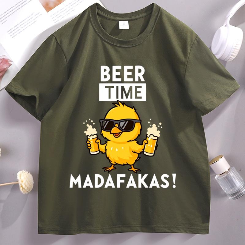 Beer Time Madafakas Tshirts Fun Chick Mascot Holding Two Beers TShirts Party Decor Tshirt Unisex Women Summer Drink Tees Clothes M
Beer Time Madafakas Tshirts Fun Chick Mascot Holding Two Beers TShirts Party Decor Tshirt Unisex Women Summer Drink Tees Clothes M